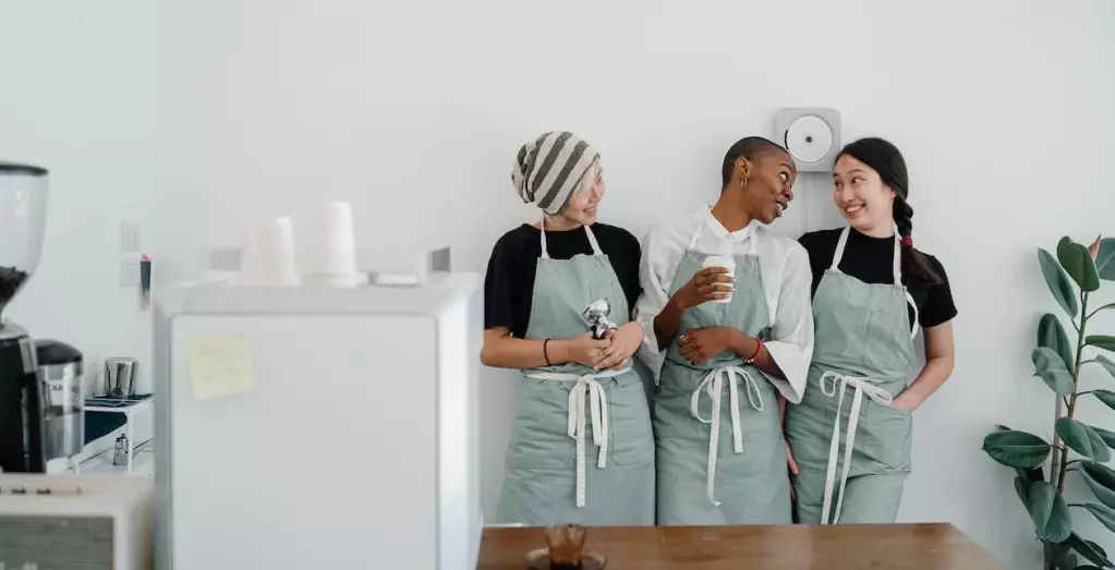 Team of waitresses
